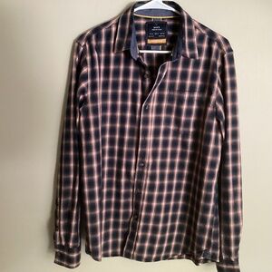 Men’s MBX Premium Goods Mutli colored Long Slve Button Down Shirt Size Medium
